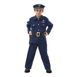Chaks - Politiekostuumset, politie-uniform voor jongens | 5-delig met pet, jas, broek, riem en holster, voor carnaval, cosplay en rollenspellen