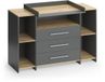 Vicco Oskar Luiertafel – 143.2 x 93 cm met 3 laden Antraciet/gouden eik