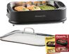 PowerXL Smokeless Grill - Grill électrique - Grillage sans fumée ni odeur - avec plaque de grill et fonction arôme - revêtement antiadhésif - avec couvercle en verre thermorésistant - grill d'intérieur - 1500 Watt - Édition Vente par correspondance