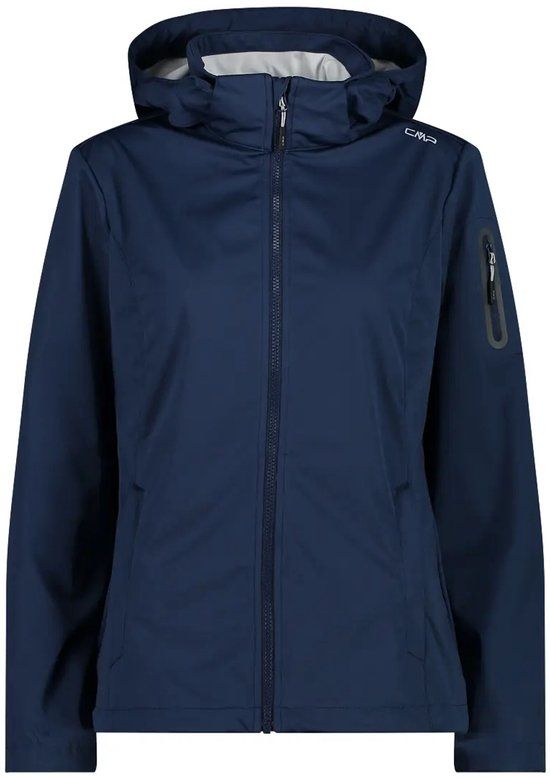 CMP Vrouwelijke waterdichte jas met capuchon, blauw-ghiaccio, 3XL