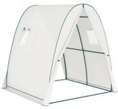 Kas - Tunnel greenhouse - With sandbags and plastic cover - 2 roller shutters - Net windows - 1.8 x 1.8 x 2 meters - Olive green