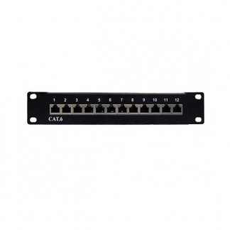 Alfaco Patchpaneel - Cat6 U/UTP - 10 inch (12-poorts, 1U)