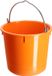 KADAX Seau de maçonnerie 12 l, seau à mortier en plastique avec poignée en fil de zinc, seau, seau à ciment, bac à mortier, seau de nettoyage, seau d'eau, seau de jardin, seau en plastique (orange, 1 pièce)