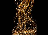 Waterval-led, 2 m, 10 strengen, goudkleurig, warm wit