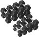 Tunturi Platinum Hexa Rubber Dumbbell Set - (8 sets - 2.5 t/m 20kg) - Noir