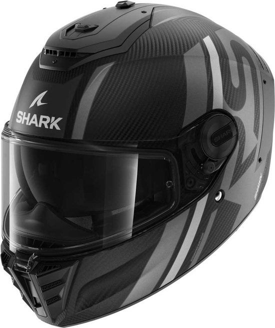 Shark Spartan RS Carbon Shawn Mat Carbon Zilver Antraciet DSA Integraalhelm L