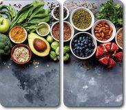 Kesper Set van 2 glazen snijplanken, gesatineerd glas, 50 x 28,5 cm, Avocado