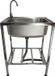 MonsterShop Mobiele camping wasbak - rvs - 60x45x79cm - verstelbare pootjes