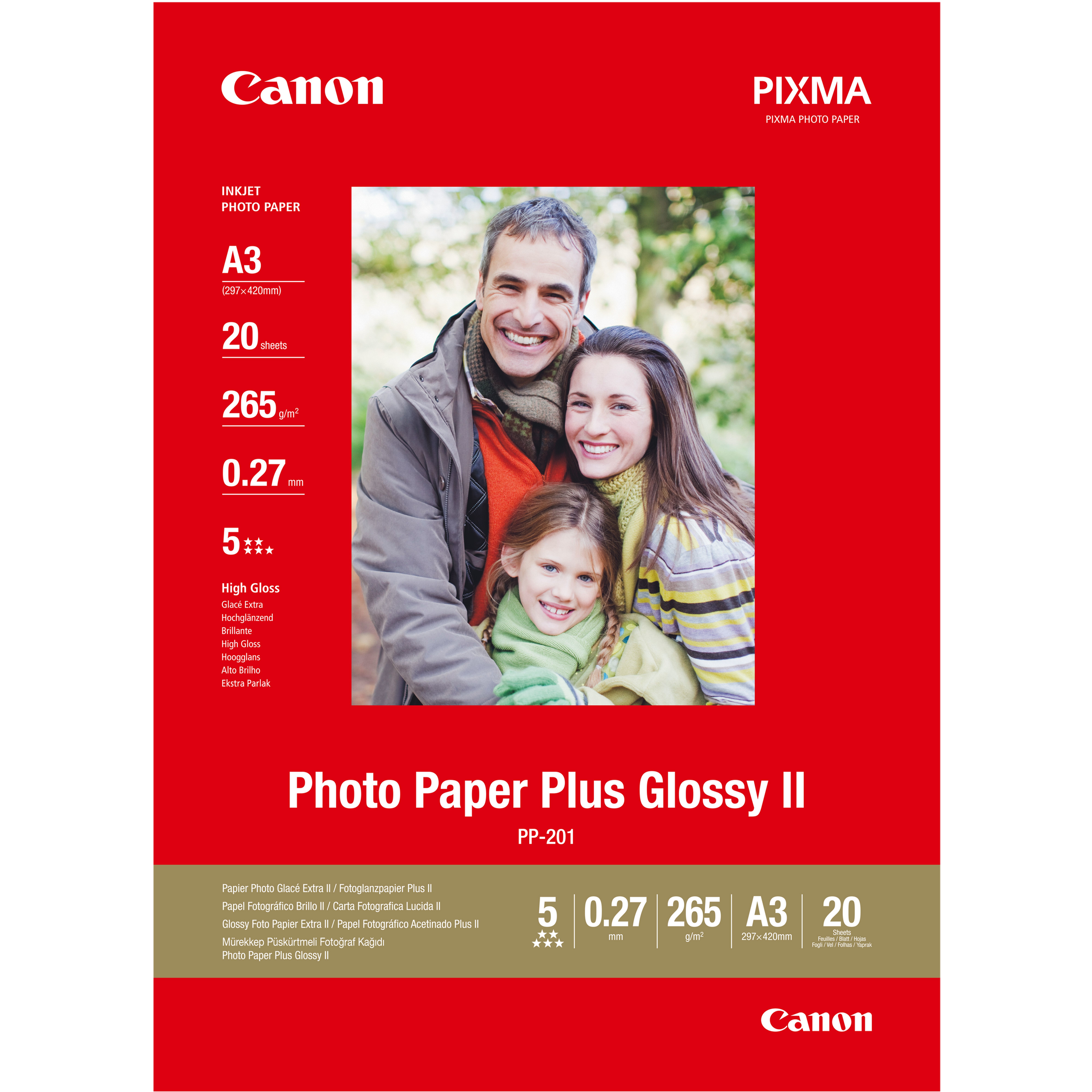 Canon PP-201 Fotopapier - A3 - 20 vellen - Glans