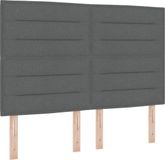 vidaXL Boxspring bed met matras Donkergrijs 140 x 190 cm Stof