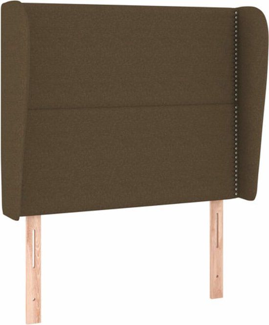 vidaXL Hoofdbord Stof Donkerbruin 93x23x118/128 cm