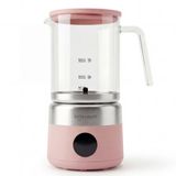 Safecourt Kitchen Glazen Melkopschuimer - Elektrische melkopschuimer - Glazen kan & PFAS-vrij - Vaatwasserbestendig - Roze