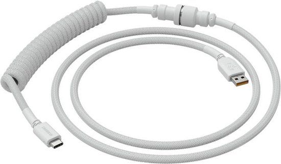 Glorious PC Gaming Race Coiled Cable - USB-C to USB-A - White