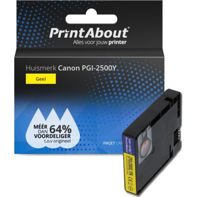 PrintAbout Huismerk Canon PGI-2500Y Inktcartridge Geel