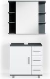 Vicco Meuble de salle de bain Ilias, Anthracite, 2 pièces