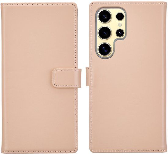 Selencia Echt Leren Bookcase voor de Samsung Galaxy S25 Ultra - Dusty Pink
