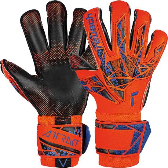 Reusch Attrakt Silver Junior - Keepershandschoenen - Maat 5 - Oranje/Blauw/Zwart