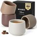 MiaMio Nami Espressotassen 4er Set 80 ml ohne Henkel, Keramik, Beige Canyon