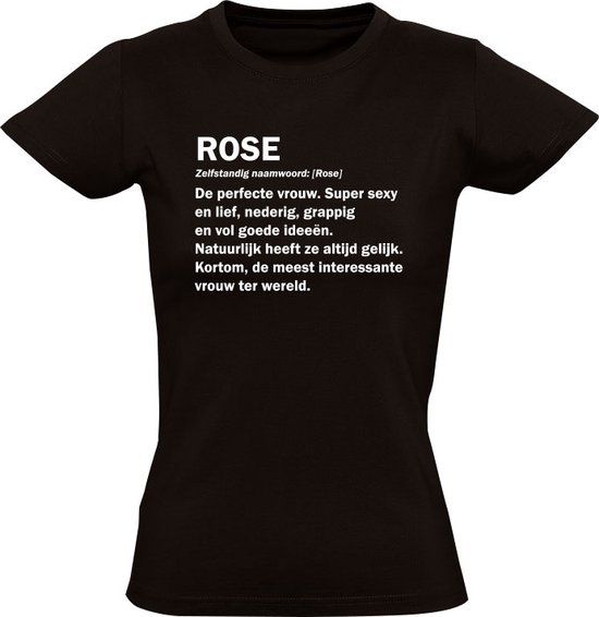 Sol's Rose grappig Dames t-shirt Zwart | Katoen | Maat S