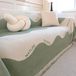 Chenille Housse de chaise avec pompons pour chaises