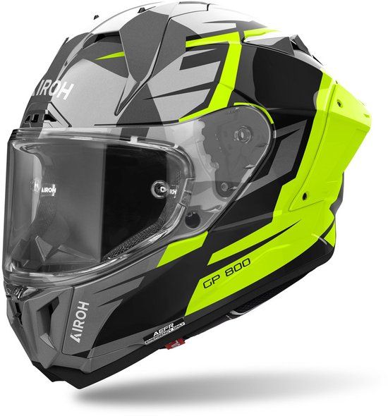 Airoh GP 800 Master Carbon Integraalhelm - Zwart/Grijs/Geel - Maat XL