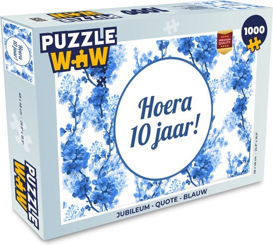 MuchoWow Puzzel Jubileum - Quote - Blauw - Legpuzzel - Puzzel 1000 stukjes volwassenen