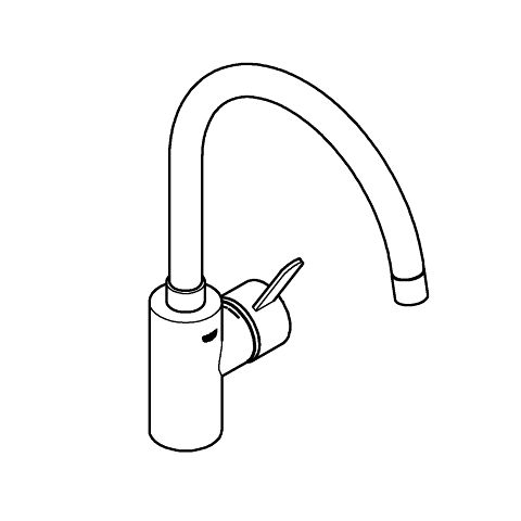 GROHE Eurosmart Cosmopolitan Keukenkraan - RVS (Supersteel) - Hoge C-uitloop
