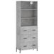 vidaXL Hoge kast, betonkleur, 69,5 x 34 x 180 cm, houtvezelplaat