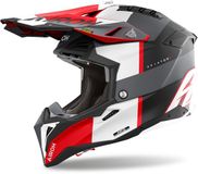 Airoh Aviator 3 Monarch Matzwart Grijs Rood Crosshelm - Helm