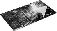 Chefcare Inductie Beschermer Bos met Zon - Zwart Wit - 95x55 cm