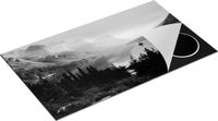 Chefcare Inductie Beschermer Bergen met een Meer - Zwart Wit - 90x55 cm