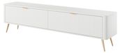 3xE living meuble TV : blanc, 200 x 38 x 51,2 cm