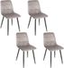 HOME DECO FACTORY Lots de 4 chaises Mateo – Chaises Rembourrées Taupe Modernes