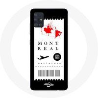 Maniacase Etui voor Samsung Galaxy A71 Vliegticket Montreal Canada