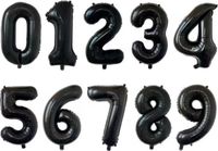 Go Go Gadget - Cijferballon - Folieballon - 40cm - Zwart - Cijfer 0