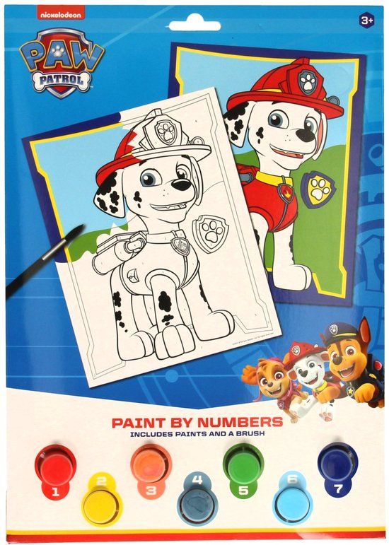 Top1Toys Wins Holland PAW Patrol kleuren op nummer schilderpakket Chase