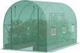 VEVOR Inlooptunnel, broeikashoepel, huistunnel, planten-warmhuis met gegalvaniseerd stalen frame, groene PE-afdekking, oprolbare ritsdeur en 12 ramen voor buiten (groen, 3,4 x 2,0 x 1,9 m)