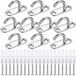 HORCONDORM S.R.L. 10 pièces crochet de plafond, crochet de plafond, plaque à œillet, crochet et œillet, crochet de plafond pour suspendre des crochets fixes, acier inoxydable, Argent