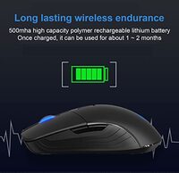 Monnadu Draadloze muis LED 2.4G Slient Knoppen Oplaadbare Optische Muis Ontvanger Ergonomische Computer Optische Motor Gaming Muizen voor PC Laptop - Grijs