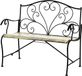 Outsunny Banc de jardin - Métal - 100x50x88cm - Noir