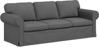 vidaXL Bank Donkergrijs 215 x 82 x 80 cm Stof