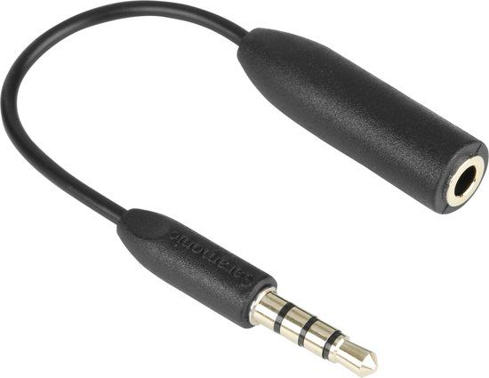 Saramonic SR-UC201 - Adapterkabel - 3.5mm TRS female naar 3.5mm TRRS - 0.05 m - Zwart