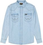 Wrangler Western Overhemd Riverbank Katoen Denim Lange Mouw Regular Fit Mannen M
