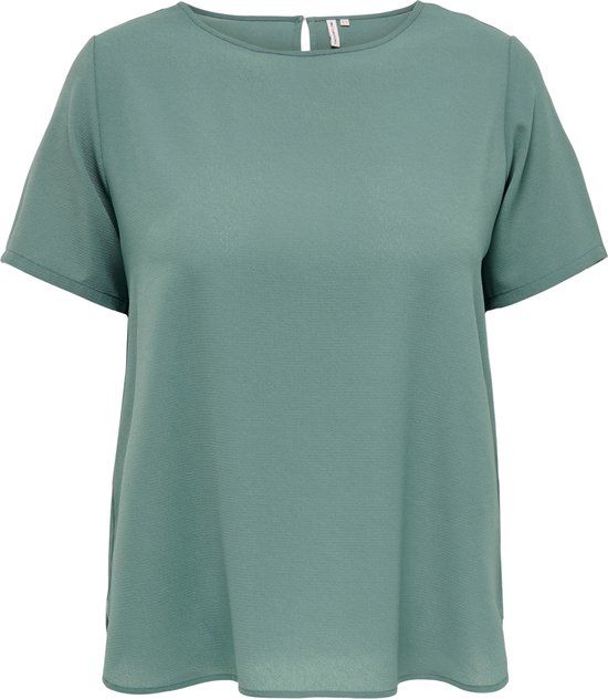 ONLY CARMAKOMA CARVICA SS TOP WVN NOOS Dames Top - Balsam Green - Maat 42