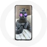 Maniacase Etui voor Samsung Galaxy J3 Kat met paarse bril
