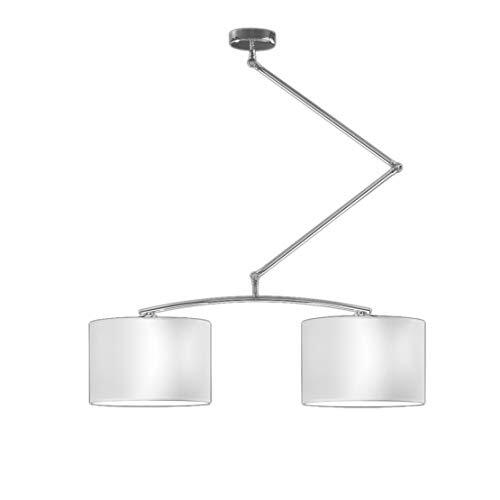 Palmarc Lamp flamingo, dubbel, chroomkleurig, witte kap