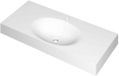 Wastafel INK Smooth Wastafel Polystone Midden met 1 Kraangat - 1000x450x90 mm - Mat Wit