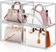 Holland Connections 4 Boîtes de Rangement en Acrylique - Empilable - Avec Porte Magnétique - Pour Sacs à Main et Portefeuilles dans l'Armoire - Transparent