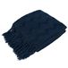 PAVILIA Marineblauwe gebreide deken voor bank, zachte gebreide boho-deken, boerderij woondecoratie geweven sprei, gezellige decoratieve Afghaanse bedbank, buiten zomer herfst cadeau, lichtgewicht