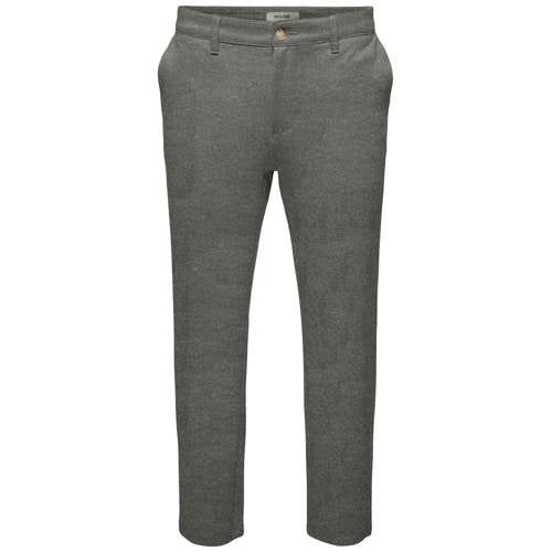 ONLY & SONS tapered gemêleerde chino - grijsgroen